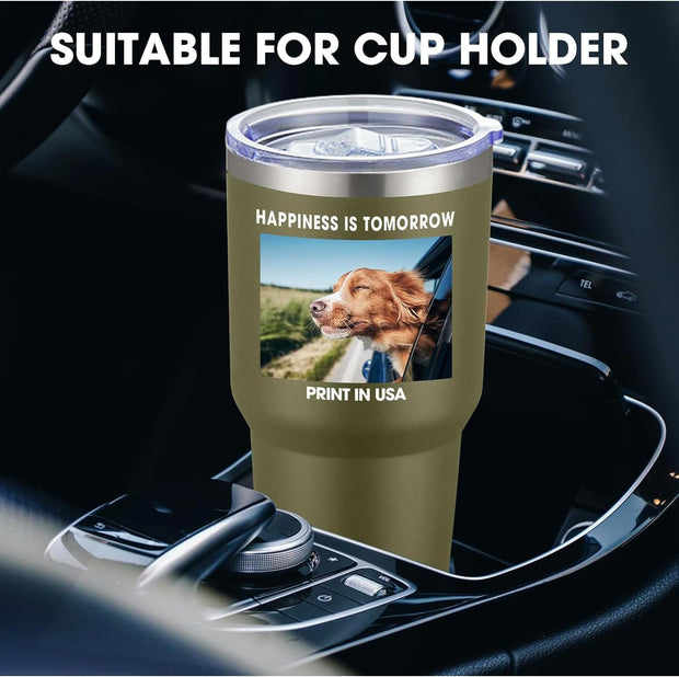 Personalized Custom Tumbler Print in USA 24 Pcs 30oz Stainless Steel Coffee Cup with Lid & Straw Double Wall Insulated Tumbler with Colorful Text Logo Photo
