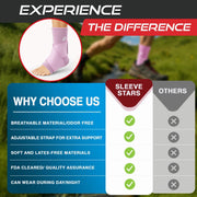 Sleeve Stars Ankle Brace for Women & Men, Ankle Wrap for Sprain, Compression Sleeve for Plantar Fasciitis Relief, Easy Customizable Support: w/ Removable Strap (Single/M:10"-12"/Black)