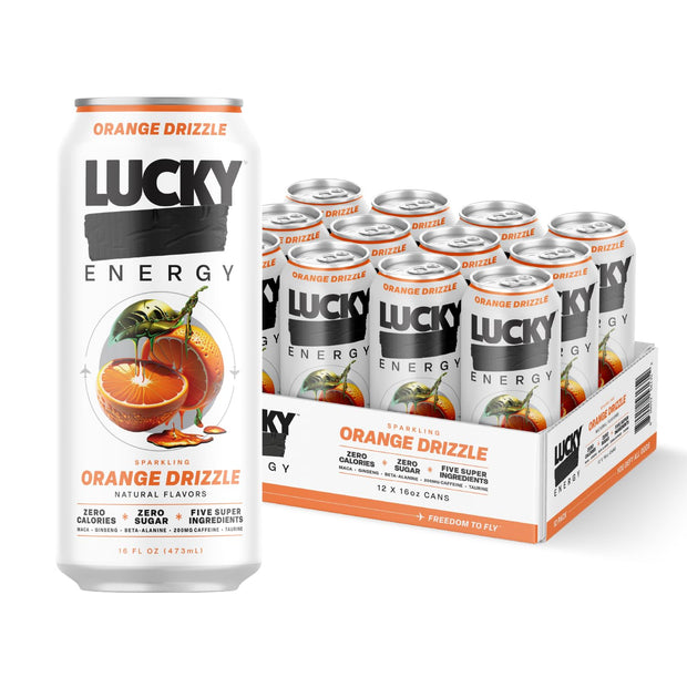 Lucky Energy Sugar Free Energy Drinks 16 Fl Oz Cans (12-Pack) Healthy Energy Drink. Bodacious Berry with Maca, Ginseng, Taurine, Beta-Alanine, 200mg Caffeine