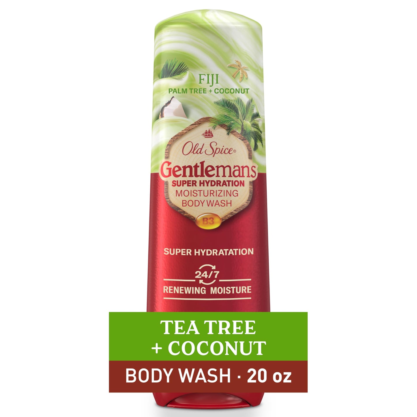 Old Spice Body Wash + Hand & Body Lotion Bundle Pack, 24/7 Moisturizing Freshness, For All Skin Types, Fiji with Palm Tree + Coconut Lasting Scent, 16 oz & 20 oz (Pack of 2)