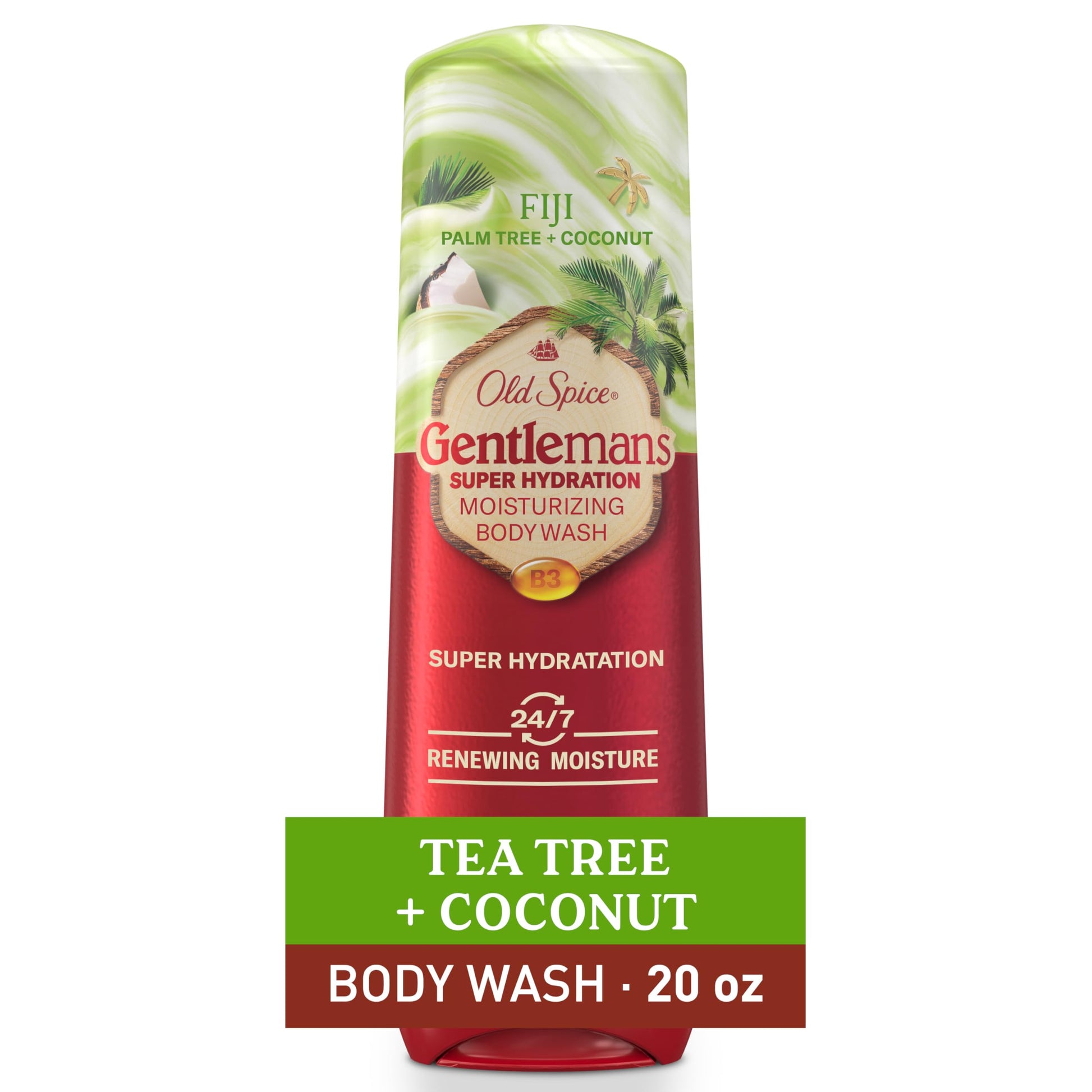 Old Spice Body Wash + Hand & Body Lotion Bundle Pack, 24/7 Moisturizing Freshness, For All Skin Types, Fiji with Palm Tree + Coconut Lasting Scent, 16 oz & 20 oz (Pack of 2)