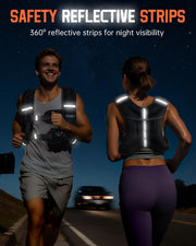 Renoj Weighted Vest for Women Men:10lb/12lb/16lb Weight Training Vest for Workout, Running, Walking, Exercise, Fitness, Weight Loss, Weight Lifting - With Reflective Strips and Storage Pocket