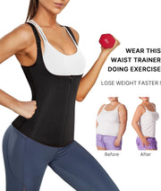 Nebility Waist Trainer for Women Corset Shapewear with Zipper Women's Waist Cincher Tank Top with Adjustable Straps