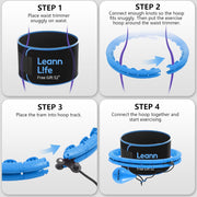 U2-26 Knots 19”- 56”, Weighted Hula Hoop for Adults Weight Loss, Infinity Hoop Plus Size, Children Adults Home Outdoors, Fun Fitness Exercise, Abdominal Toner,Free Waist Trimmer&Wash Bag