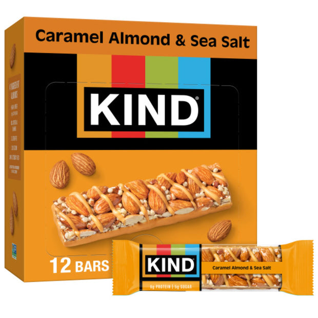 KIND Nut Bars, Dark Chocolate Nuts and Sea Salt, Healthy Snacks, Gluten Free, Low Sugar, 6g Protein, 12 Count