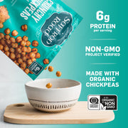 Saffron Road Roasted and Crunchy Sea Salt and Cracked Pepper Chickpeas | High Protein Snacks | Gluten-free, Vegan, Non-GMO, and Certified Halal and Kosher | 5.4oz Pouch | Pack of 6