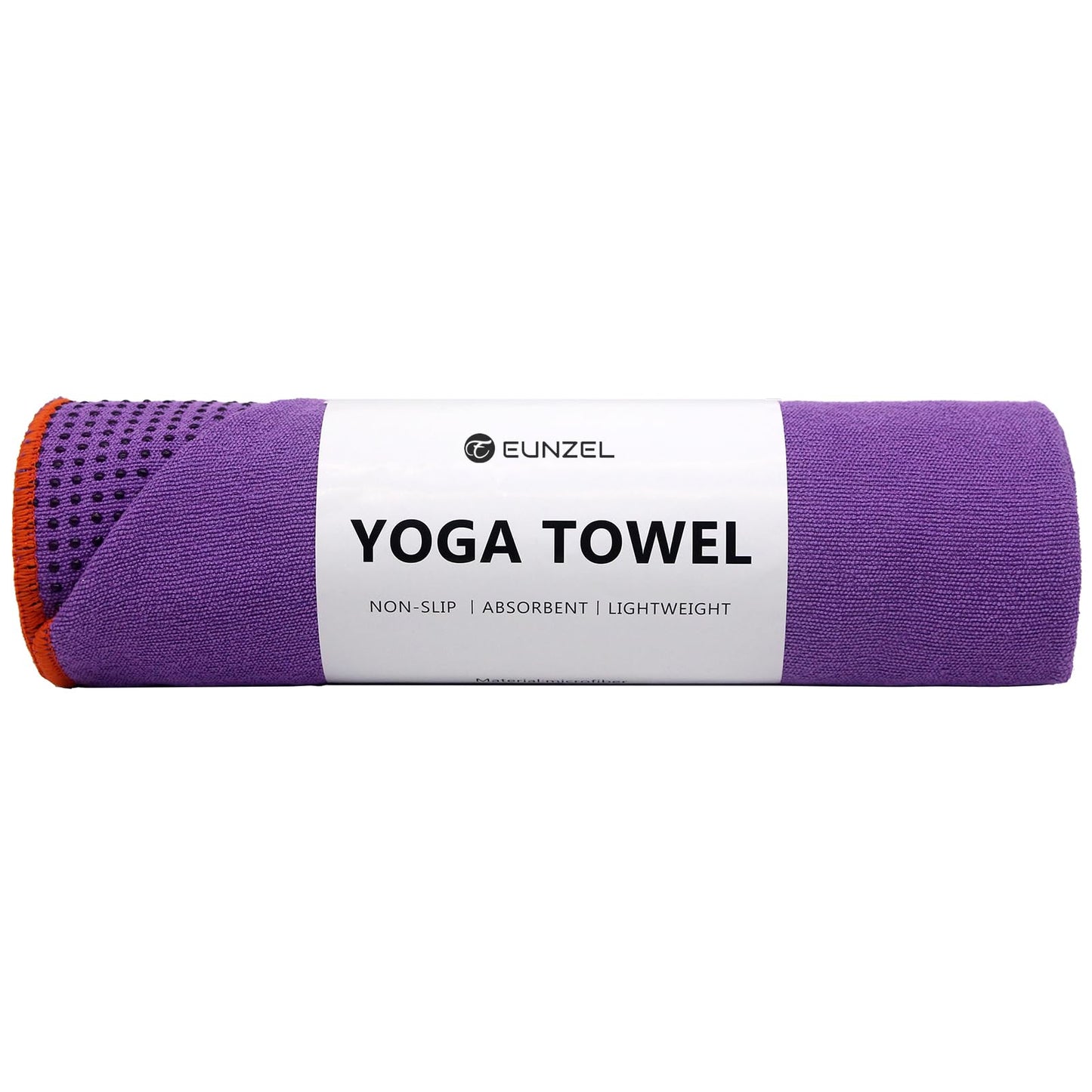 Eunzel Hot Yoga Towel - Microfiber Non Slip Yoga Mat Towel with Grip Dot Sweat Absorbent Towel for Hot Yoga, Pilates and Fitness 72" x 24", Dark Cyan/Orange