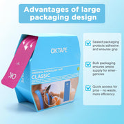 OK TAPE Kinesiology Tape Pre Cut Strips Bulk (150 PCS),Elastic Cotton Latex Free Hypoallergenic Athletic Tape Roll for Muscle Joint Knee,Waterproof k Tape 2in×10in/PCS