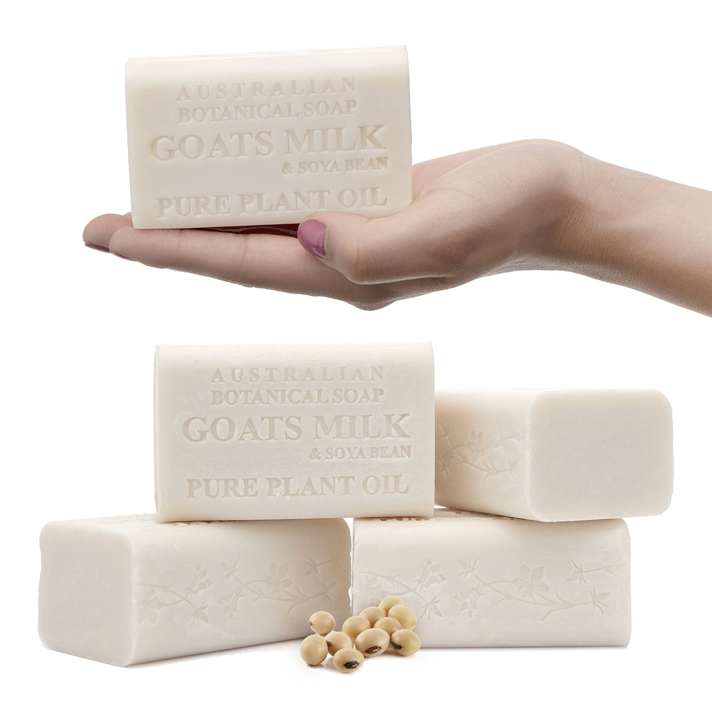 Australian Botanical Soap, Sea Salt, Lemongrass, Pink Lychee, Valencia Orange 6.6 OZ, Luxury Soap Bars Enriched with Shea Butter, Vegan Friendly Assorted Pack of 4