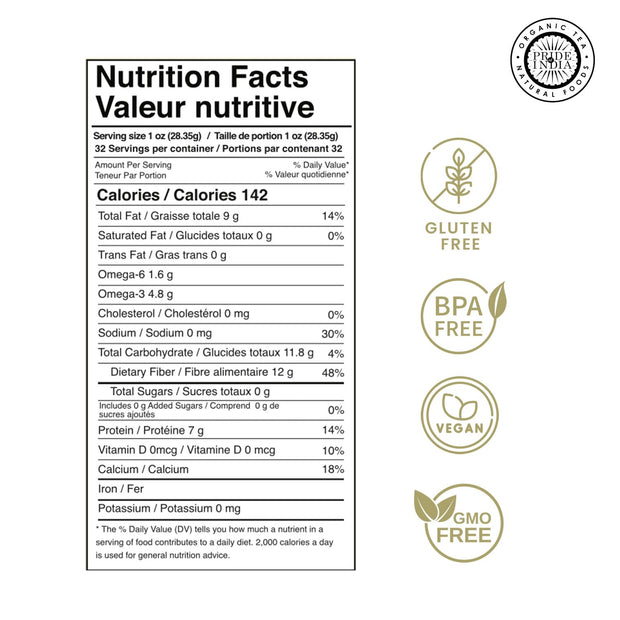 Pride Of India Natural Black Chia Seeds - Ideal Smoothie Ingredient & Salad Topping - Omega 3 Source, High Fiber Superfood & Protein Rich Seed - 1.25 Pound (20oz) Jar