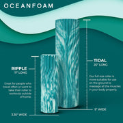 Oceanfoam Tidal Roller - Black - Muscle Massage Foam Roller for Back Pain & Stretching - Firm and Ergonomic Wide Wave Textured - Yoga, Athletics, & Wellness - Full Size, 20" x 5"