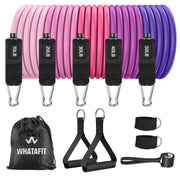 WHATAFIT Resistance Bands, Exercise Bands，Resistance Bands for Working Out, Work Out Bands with Handles for Men and Women Fitness, Strength Training Home Gym Equipment