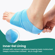 Welnove Moisturizing Heel Socks - 2 Pairs Aloe Vera Extract Infused Gel Lining for Dry Feet - Cracked Heel Repair Treatment - Cotton Socks for Women Men Foot Care (Regular Sizes)