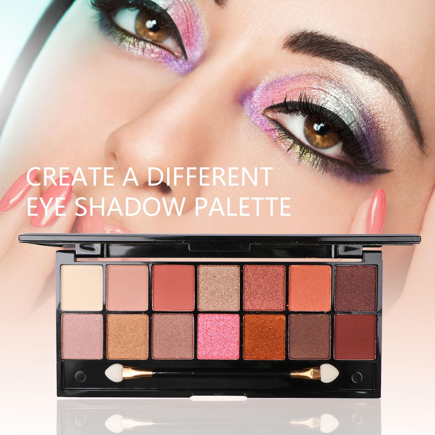 All in One Makeup Kit - 2X14 Eyeshadow Palette, Liquid Foundation, Eyeliner Pencils, Contouring Stick, Lip Gloss, 20Pcs Makeup Brushes (Black)