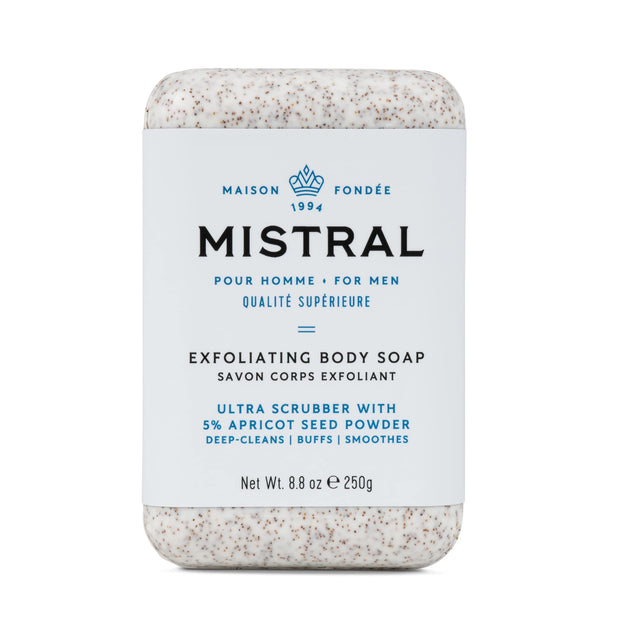 Mistral Cedarwood Marine Luxury Bar Soap for Men | Men’s Natural Soap Bar | Paraben, Phthalates Free | Moisturizing & Triple-Milled Natural Soap for Men - Made in France | Large, 8.8 oz
