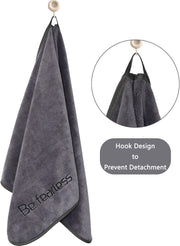 Microfiber Gym Towels Bigger Size Super Soft for Exercise Fitness, Sports, Workout, 380-GSM 15-Inch x 31-Inch Quick-Drying Towels (3 Pack, Grey+Blue+Purple)