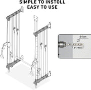 Wall-Mounted Folding Smith Machine Home Gym, All-in-One Compact Power Cage & Cable Pulley Trainer with 125–250LB Dual-User Resistance Band System for Home, Garage, Basement Fitness