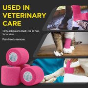 OK TAPE 12 Rolls Self Adhesive Bandage Wrap, Elastic Athletic Tape, Self Stick Bandage Tape, Vet Wrap, Medical Wrap for Wrist, Feet, 2" x 5 Yards - Pink
