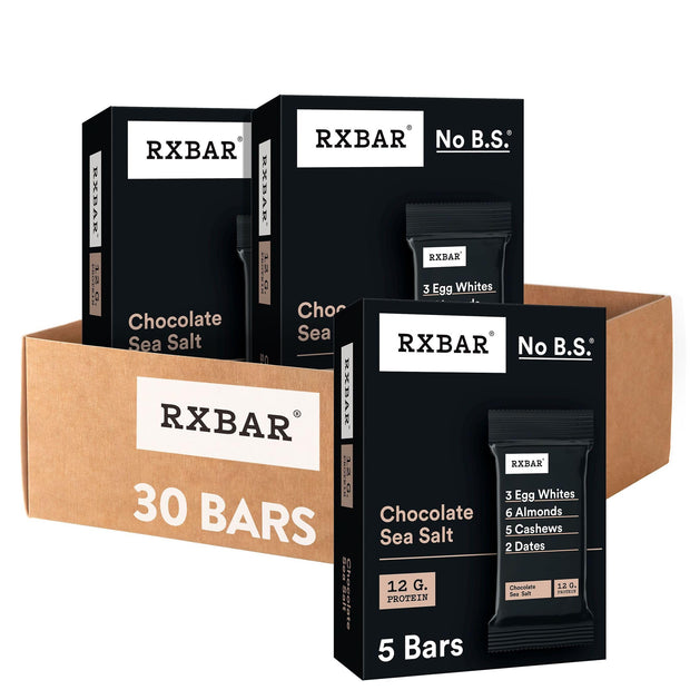 RXBAR Protein Bars, Protein Snack, Snack Bars, Chocolate Sea Salt, 22oz Box (12 Count)