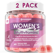 Womens Multivitamin Gummy with Iron, Biotin 2500mcg, Collagen, Keratin, Daily Vitamins A C D E Folate, B Complex, Methylated Multivitamin for Women Support Energy, Beauty, Immune, Sugar Free, 60 Count