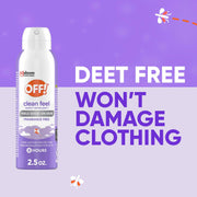OFF! Clean Feel Travel Size Insect Repellent Aerosol, Fragrance-Free Bug Spray for Lasting Protection from Mosquitoes, 2.5 oz