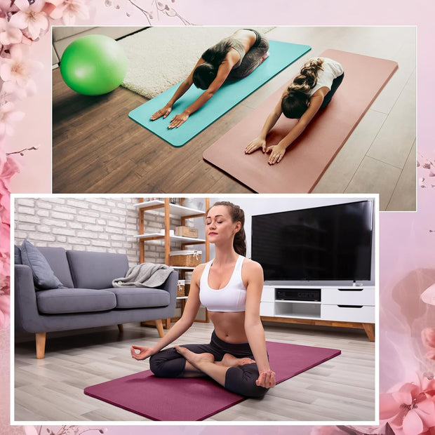 Timgle 6 Pcs 10mm Thick Yoga Mat, 68 x 24 Inches, Anti-Slip Tear-Resistant Exercise Mat for Adult Fitness, Stretching, Home Workout and Studio