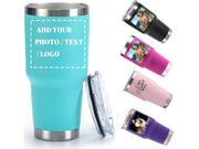 Personalized Photo 20oz 30oz Stainless Steel Tumbler,Custom Coffee Tumbler Cup With Lid And Strawstraw Vacuum Insulated With Text Photo Logo (PERSONALIZED)