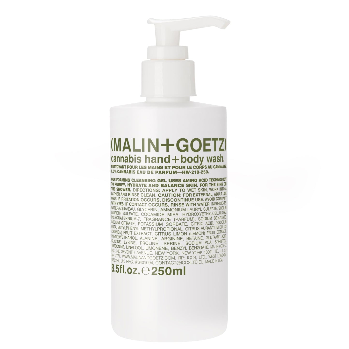 MALIN+GOETZ Hand + Body Wash – natural hydrating soap, cleansing and purifying for all skin types, prevents stripping or irritation on sensitive skin. Cruelty-free. Beauty Care
