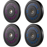 Papababe Weight Plates, 2-Inch Weights Plates Set, Floor Protective Rubber Weight Plates, 10-600lbs Bumper Plates for Barbell Strength Training & Weightlifting (Single/Pair/Full Set)