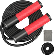 Weighted Jump Rope for Men, Women (1.5LB) - Alloy Steel Handles, Speed Skipping Rope, Gym,Indoor/Outdoor - Fitness, Workout, Boxing - Solid PVC & Cotton Rope