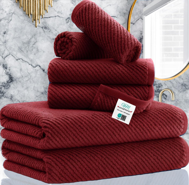 VOOVA & MOVAS Bathroom Hand Towels Set of 4, Large 18"x28" - 100% Cotton | Quick Dry | Light Weight | Thick | Soft | Absorption, Luxury Hand Towels for Showering, Hot Pink Bathroom Decor