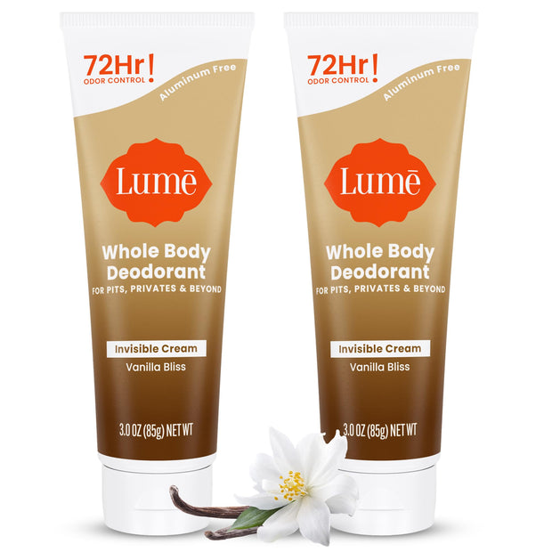 Lume Whole Body Deodorant - Invisible Cream Tube - 72 Hour Odor Control - Aluminum Free, Baking Soda Free, Skin Safe - 3.0 ounce (Toasted Coconut)