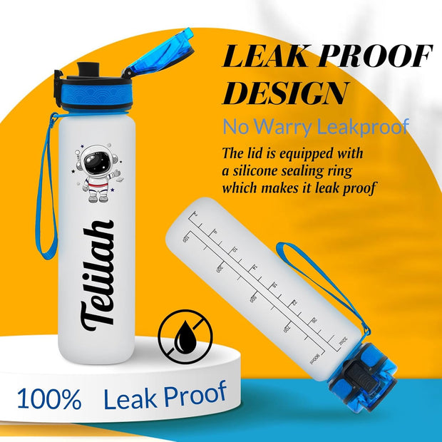 Personalized Water Bottles with Time Marker Custom 32oz Motivational Water Bottle Bpa Free Plastic Sports Water Bottle with Name for Fitness, Gym, Outdoor, Workout