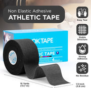 OK TAPE 4 Rolls Athletic Tape, Sports Tape for Injuries, Rigid, Easy Tear Medical Tape, Wrist Tape, No Sticky Residue | Secure Ankle, Finger, Knee- 1.5inch x 15yards (Purple)