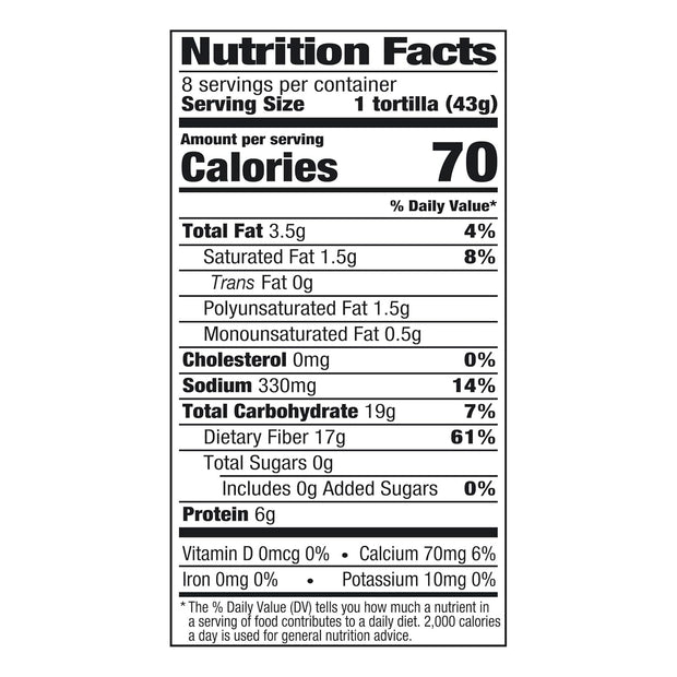 Mission Carb Balance Soft Taco Flour Tortillas, 8 Count, Low Carb, Keto, High Fiber, No Sugar