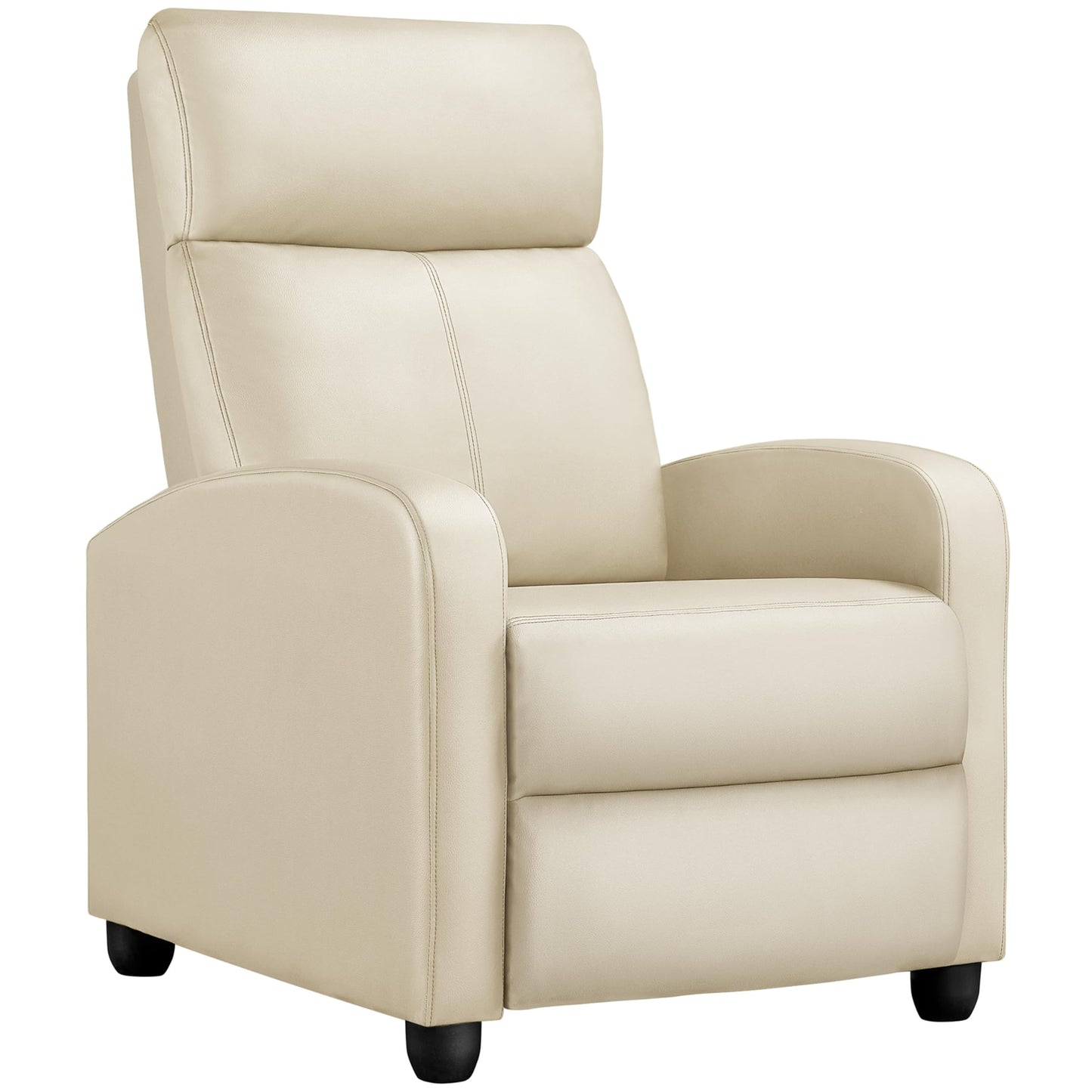 Yaheetech Recliner Chair PU Leather Recliner Sofa Home Theater Seating with Lumbar Support Overstuffed High-Density Sponge Push Back Recliners Armchair for Living Room