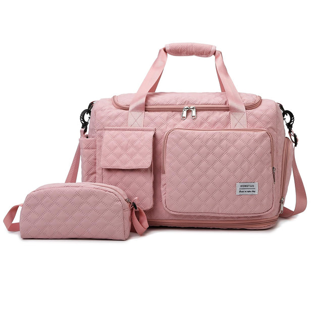 Small Gym Bag for Women, Travel Duffle Bag Carry On Weekender Bag with Shoe Compartment