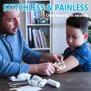 Sutures Butterfly Bandaids - 4 Pcs Laceration Closure Kit - Surgical Laceration Repair Without Sew - Quick Clot -Emergency Wound Closures Device (PU)