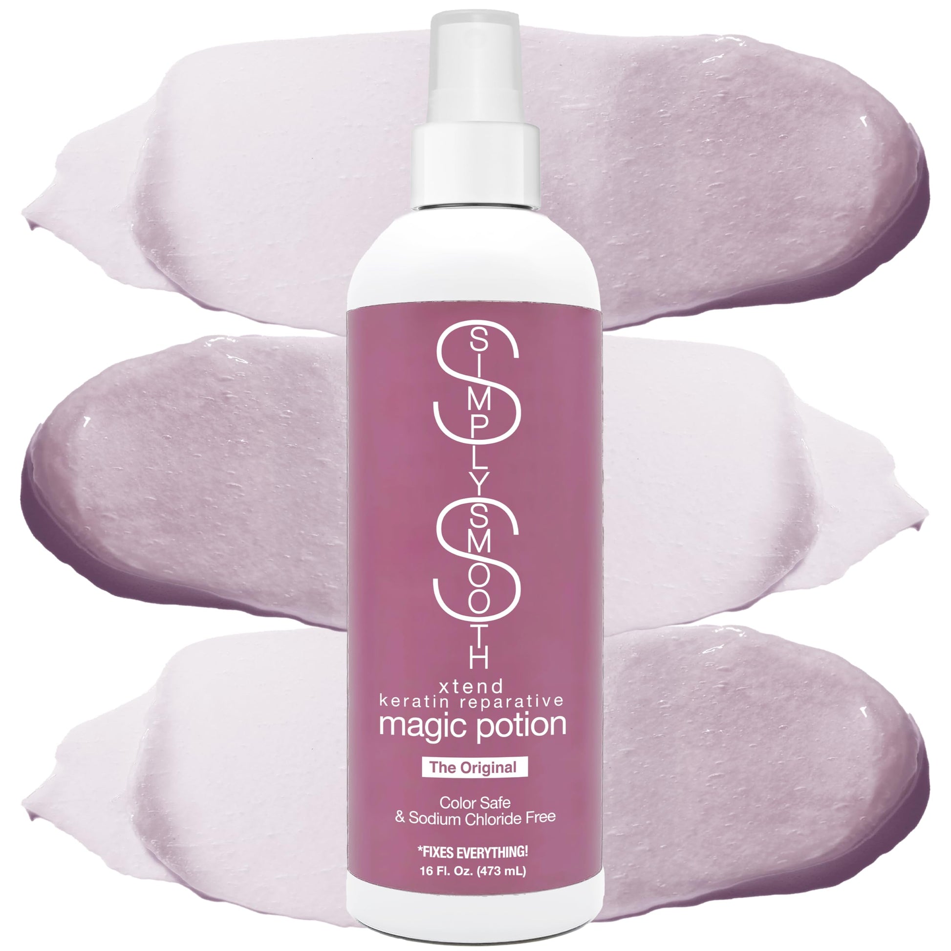 SIMPLY SMOOTH Magic Potion Original Leave In Conditioner Detangler & Heat Protection Styling Spray Repair & Reduce Breakage Color Safe & Sodium Chloride Free 8.5oz