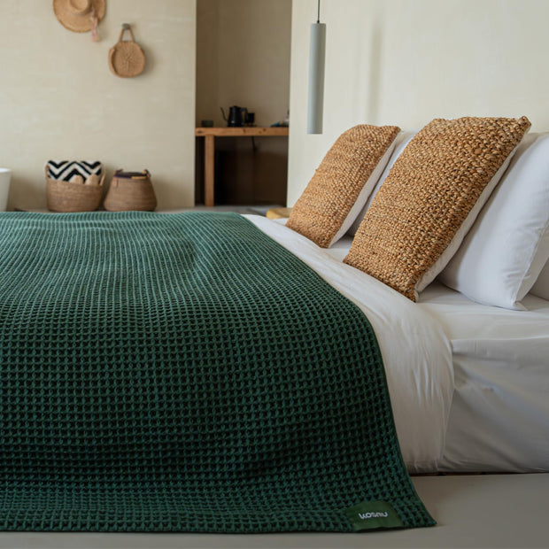 Luxury Japanese Cotton Waffle Bath Towel | Plush, Absorbent, and Quick Dry (Coral Orange, Hand Towel, 32" x 16")