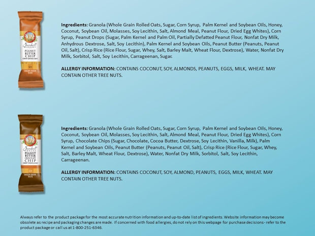 Sunbelt Bakery Peanut Butter Lovers Pack, 2 Flavor Chewy Granola Bar Variety Pack, 60 Piece Assortment