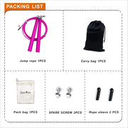 Speed Jump Rope - 360° Swivel Ball Bearing - Adjustable steel coated rope-Aluminum Anti Skipping Handle -Fitness Training Boxing Sports Exercises -Suitable for Kids and Adults