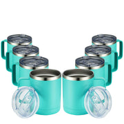 MEWAY 12oz Coffee Mug With Handle and Sliding Lid,Stainless Steel Travel Tumbler Cup with Handle,Double Wall Vacuum Insulated Camping Cup for Hot & Cold Drinks Tea (Purple,Set of 1)