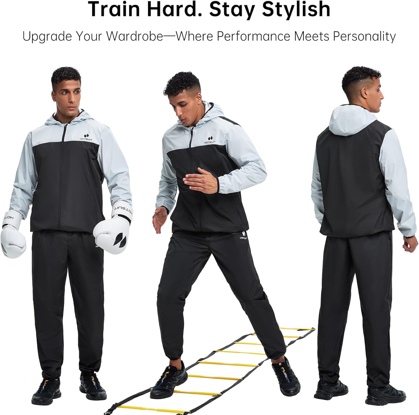 HOTSUIT Sauna Suit for Men Sweat Suits Gym Workout Exercise Sauna Jacket Pant Full Body