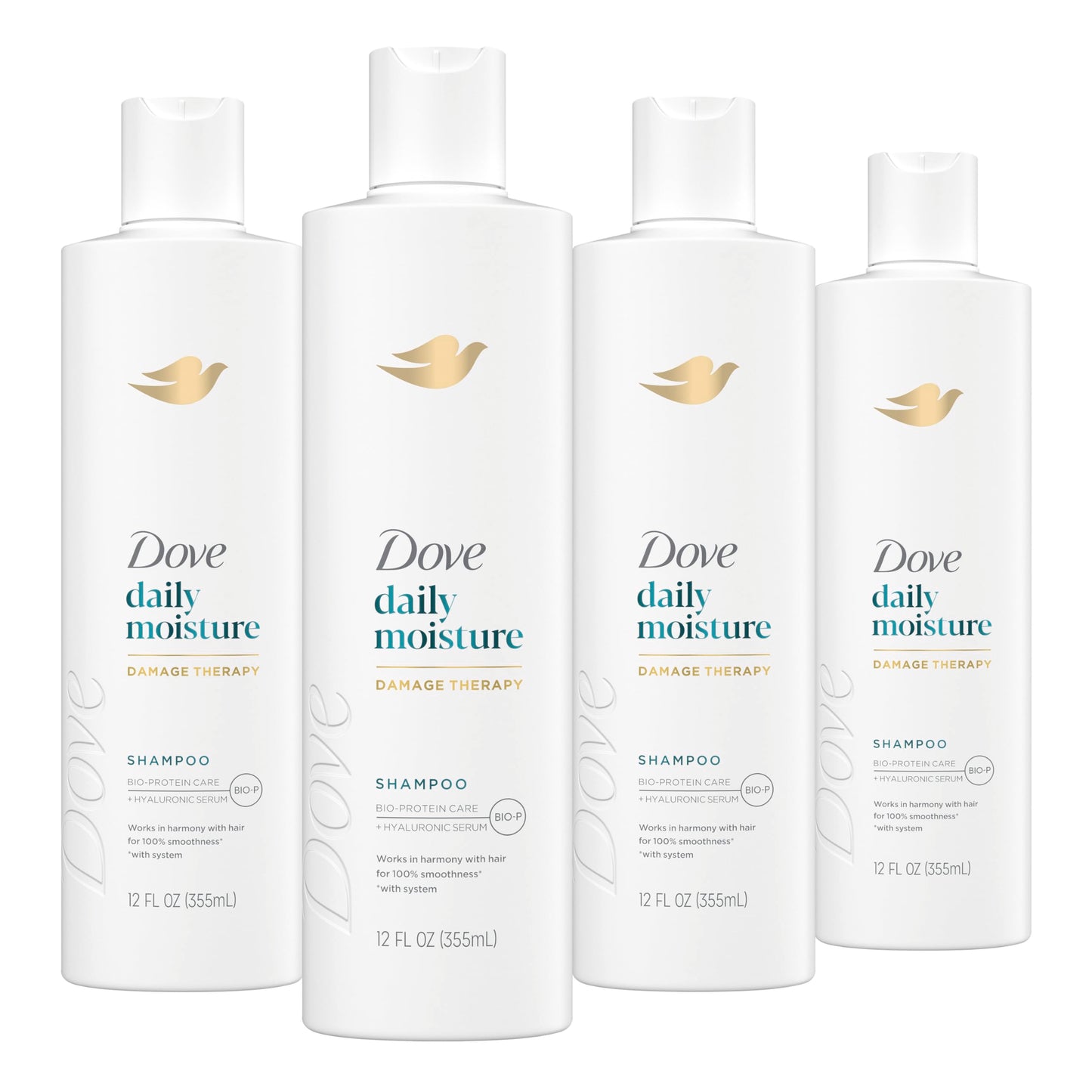 Dove Damage Therapy Shampoo Daily Moisture for Dry Hair with Bio-Protein Care Technology and Hyaluronic Serum 28 Fl Oz
