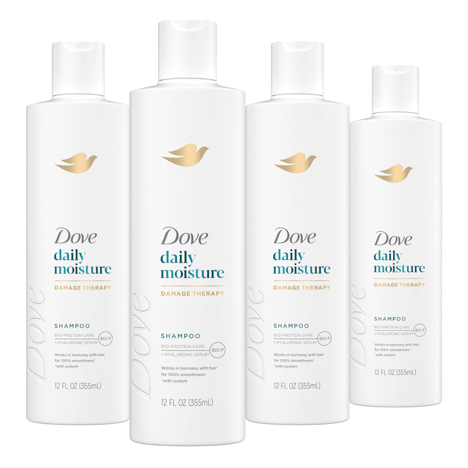 Dove Damage Therapy Shampoo Daily Moisture for Dry Hair with Bio-Protein Care Technology and Hyaluronic Serum 28 Fl Oz