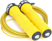 WOD Nation Attack Speed Jump Rope : Adjustable Jumping Ropes : Unique Two Cable Skipping Workout System : One Thick and One Light 11 Foot Cable : Perfect for Double Unders : Men and Women