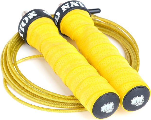 WOD Nation Attack Speed Jump Rope : Adjustable Jumping Ropes : Unique Two Cable Skipping Workout System : One Thick and One Light 11 Foot Cable : Perfect for Double Unders : Men and Women