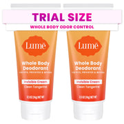 Lume Whole Body Deodorant - Mini Travel Size Invisible Cream Tube - Trial Size - 72 Hour Odor Control - Doctor Developed - Aluminum and Baking Soda Free - .5oz (Pack of 2) (Fresh Alpine & Unscented)