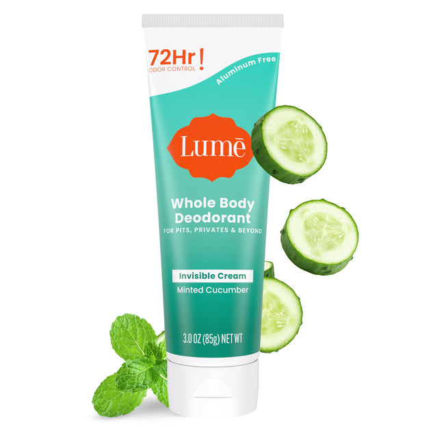 Lume Whole Body Deodorant - Invisible Cream Tube - 72 Hour Odor Control - Aluminum Free, Baking Soda Free, Skin Safe - 3.0 ounce (Toasted Coconut)